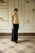 Yellow Pleated Top