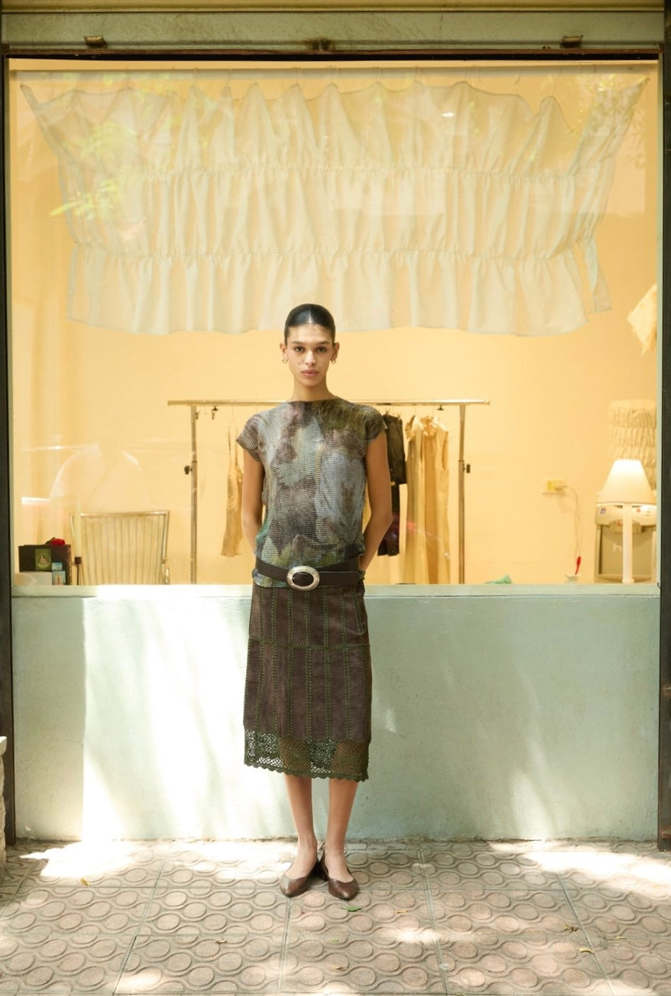 Green Pleated Top