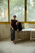 Brown Pleated Top